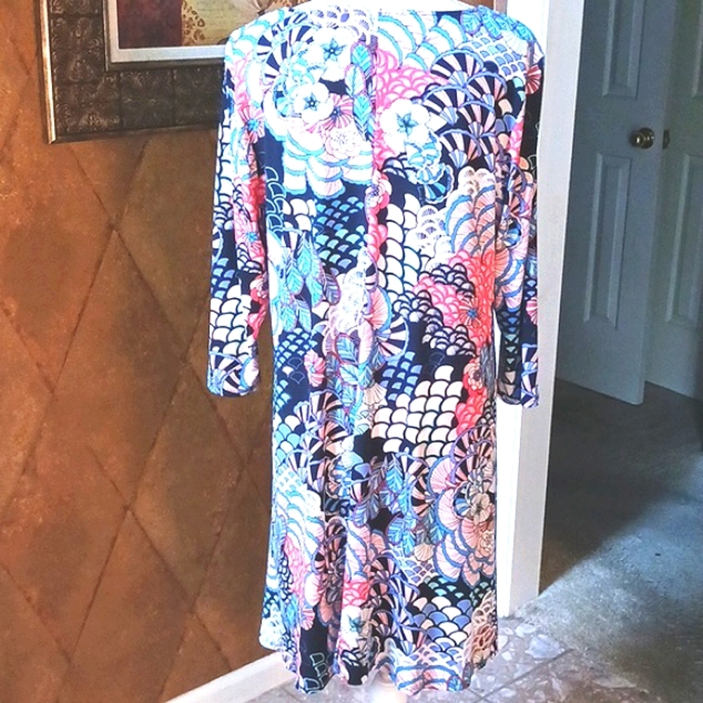 MSK Multi-Colored 3 Ring Mid-Sleeve Super Cute Dress Size XL - Picture 6 of 10